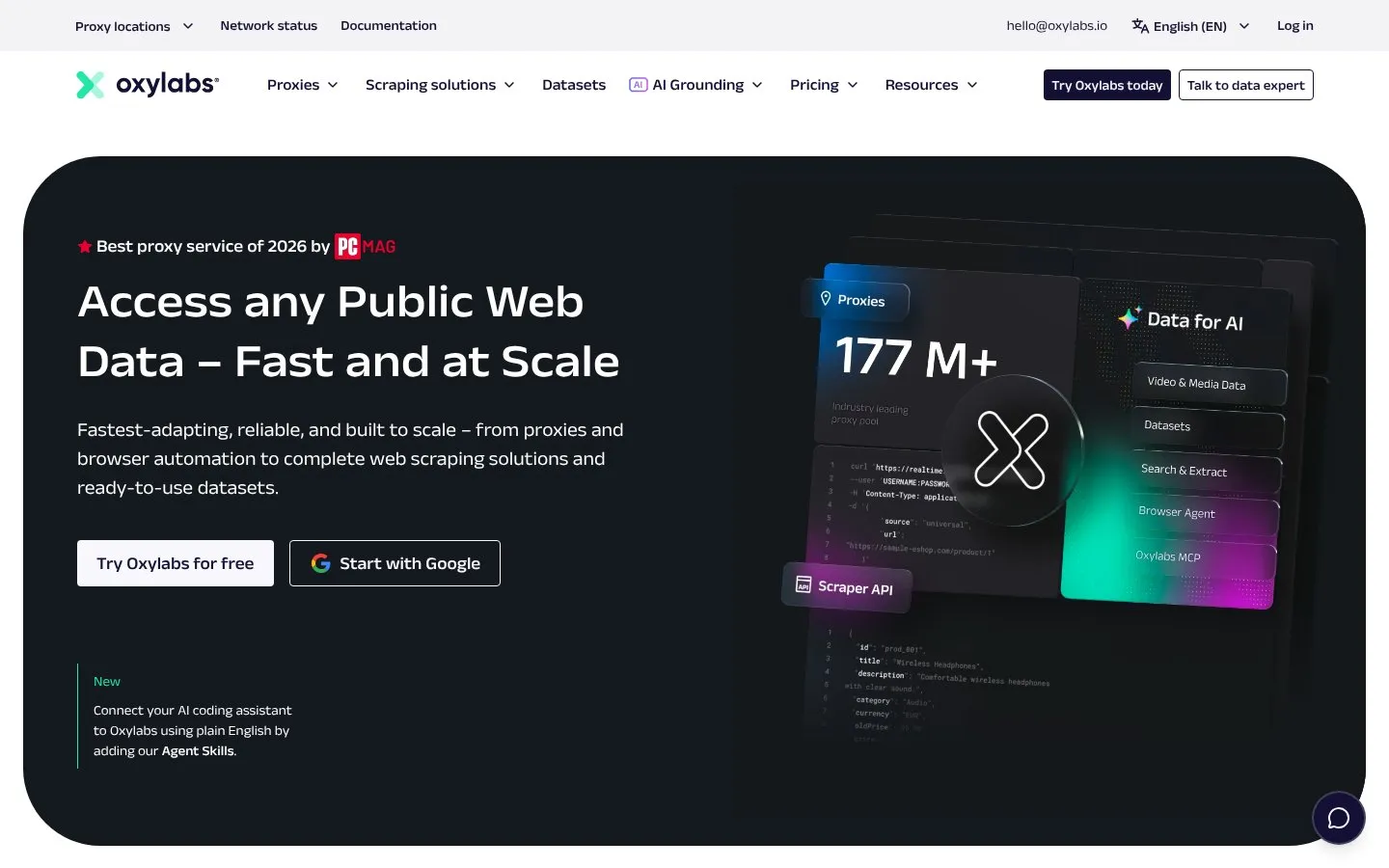 Oxylabs website