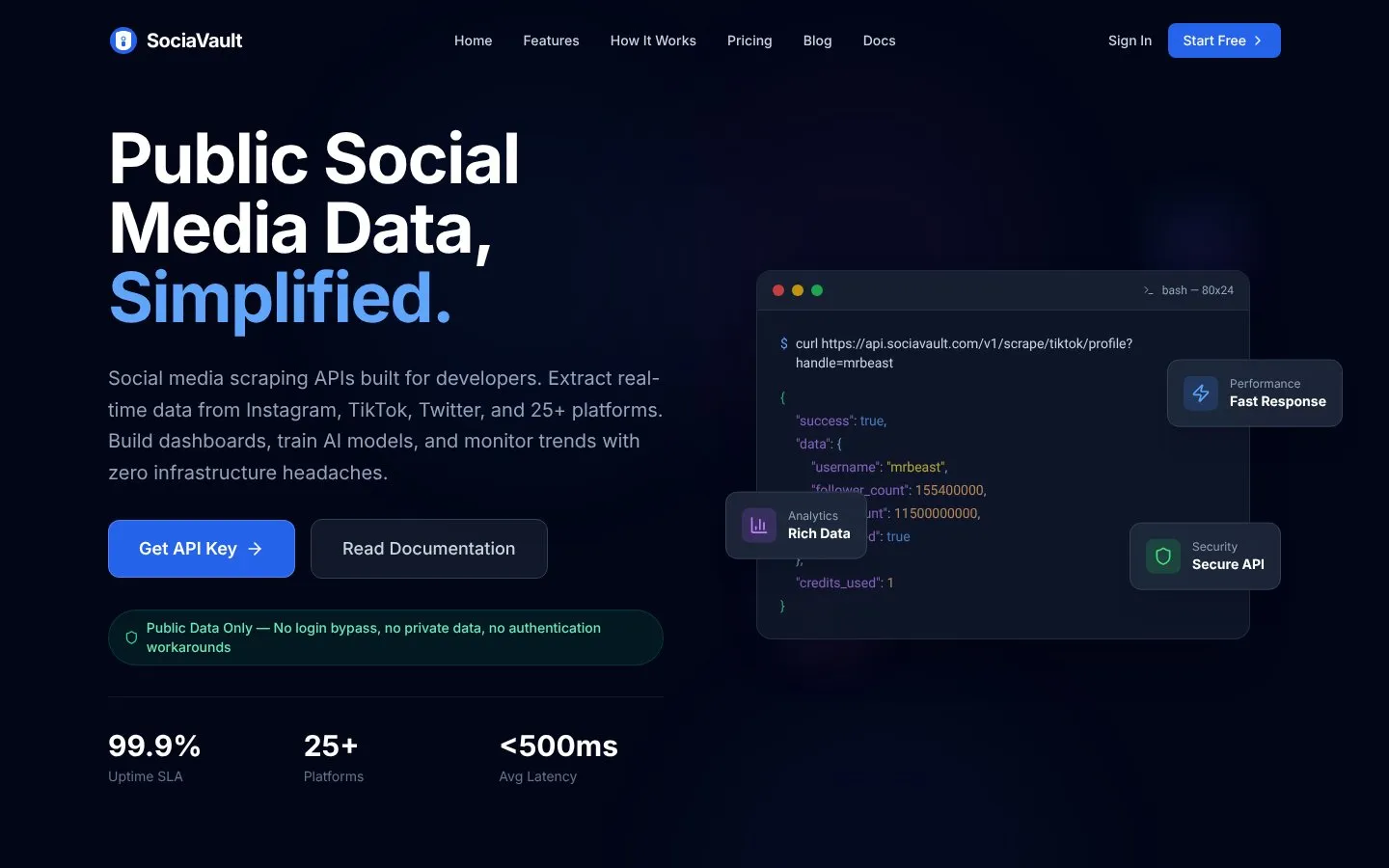 SociaVault website