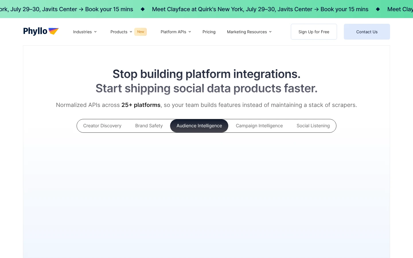 Phyllo creator data API website