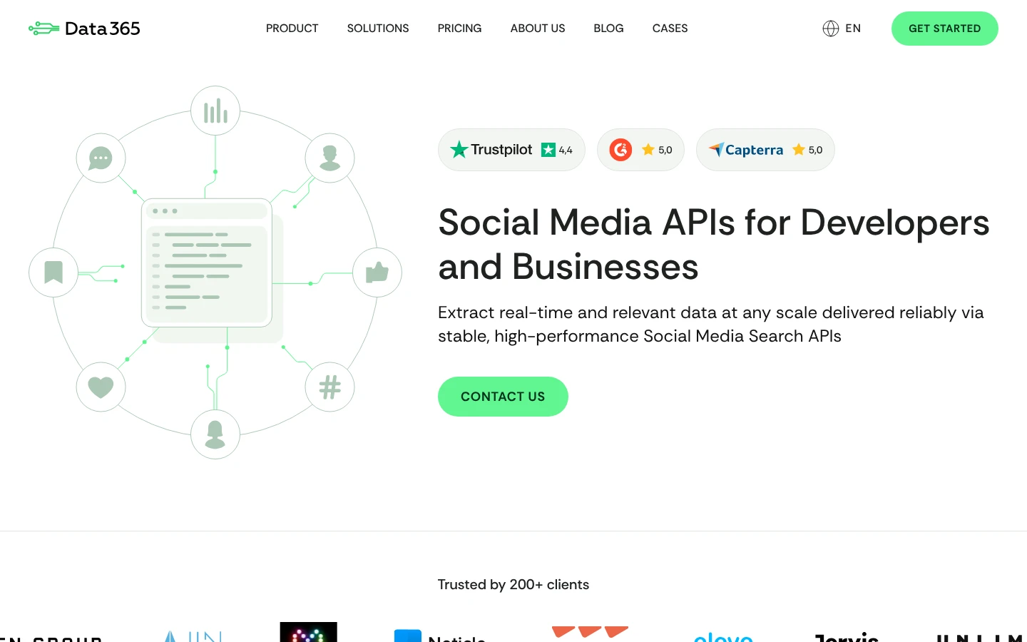 Data365 Official website snapshot