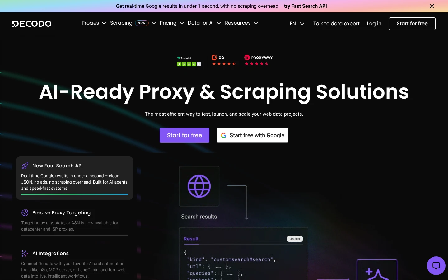 Decodo Official website snapshot
