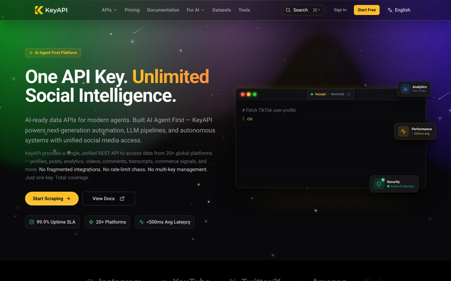 KeyAPI Official website snapshot