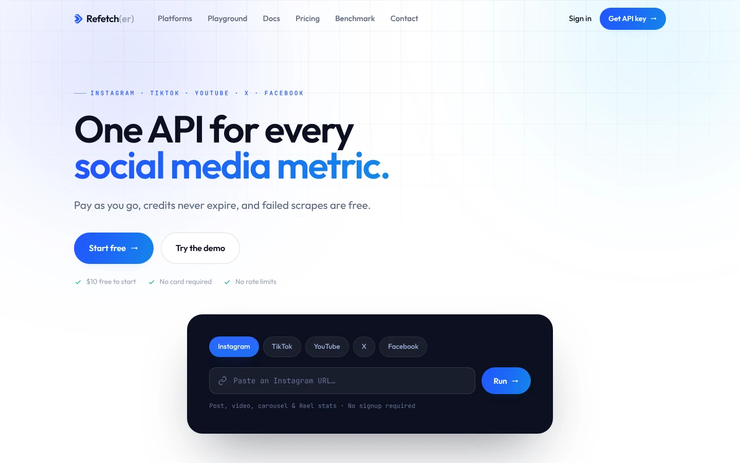 Refetcher Official website snapshot