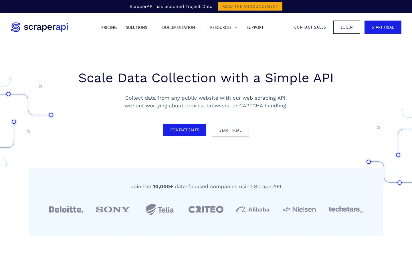 ScraperAPI Official website snapshot