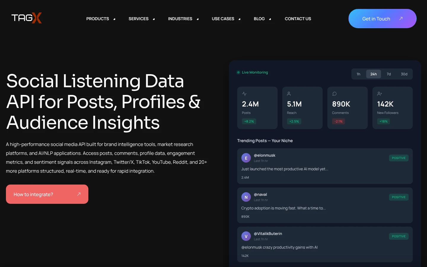 TagX Official website snapshot